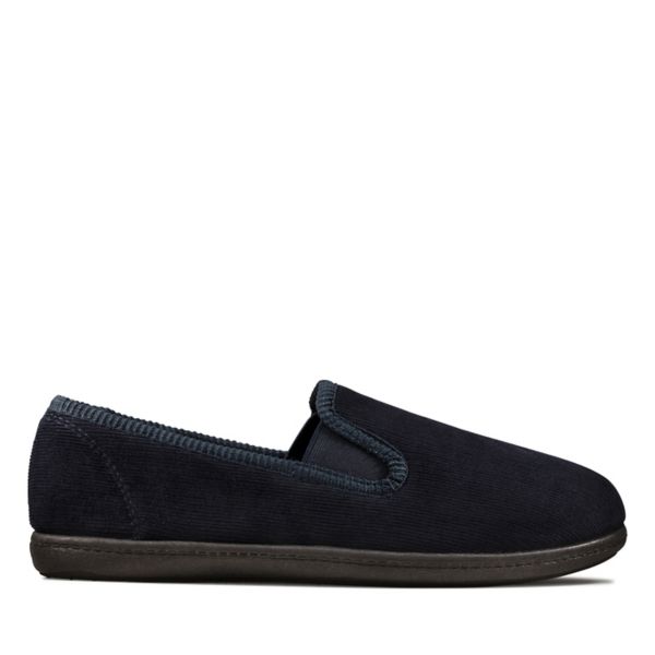 Clarks Mens King Twin Slippers Navy | CA-4062973